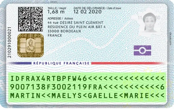 bande mrz carte d'identité biométrique électronique