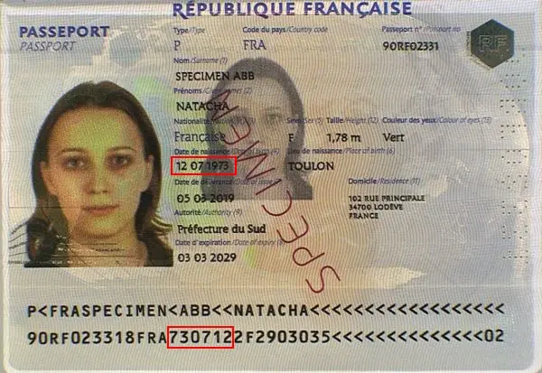 Vérifier un passeport français en ligne, date de naissance Vérifier un passeport français en ligne, date de naissance