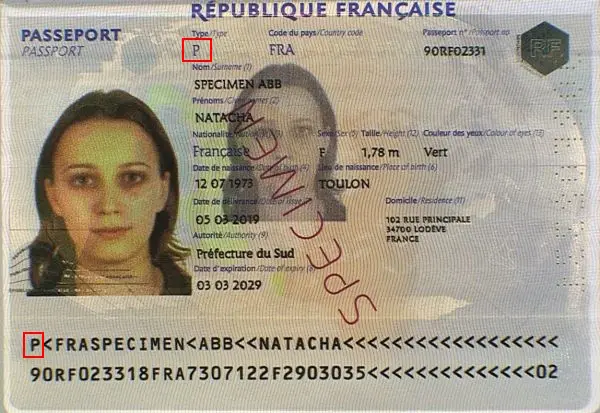 Vérifier un passeport français en ligne, type de document Vérifier un passeport français en ligne, type de document