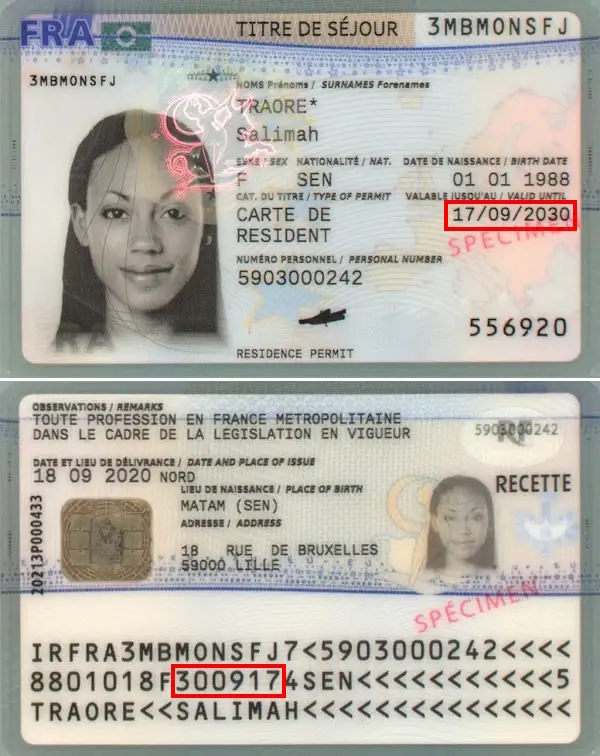 Check a French residence permit online, expiration date Check a French residence permit online, expiration date