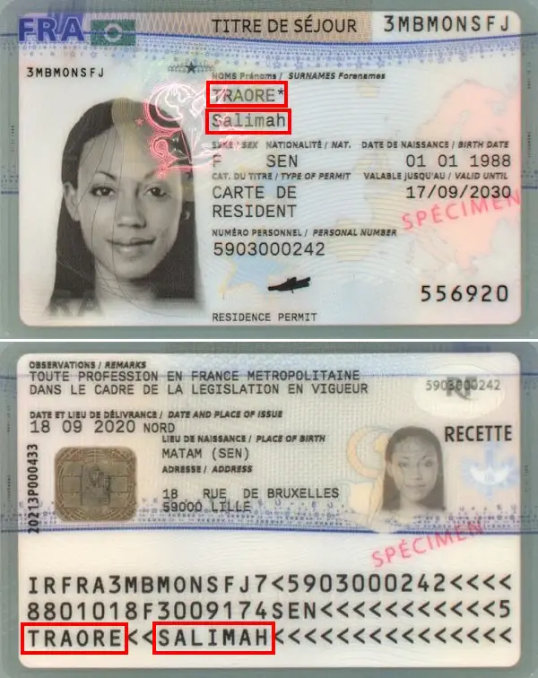 Check a French residence permit online, name Check a French residence permit online, name