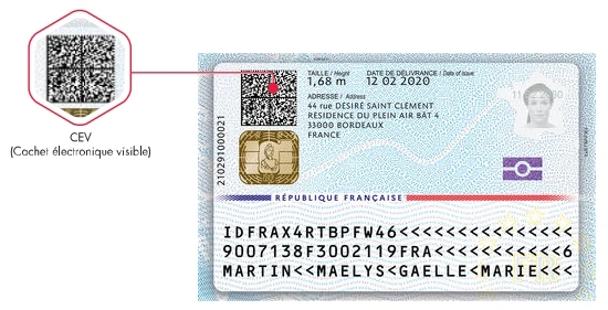 Vérifier une carte d'identité biométrique française, code barre 2d-doc Vérifier une carte d'identité biométrique française, code barre 2d-doc