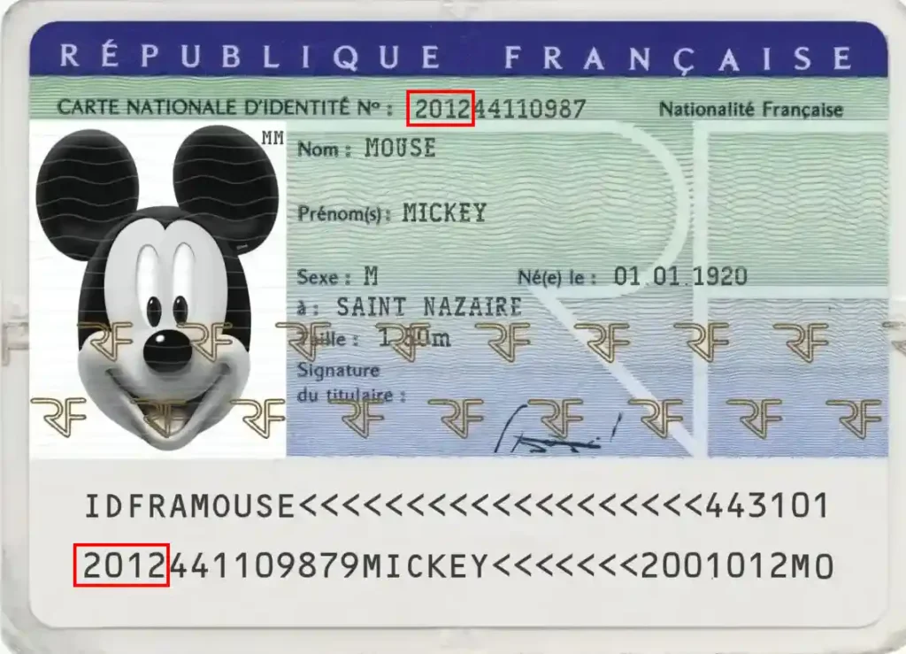 Check a French identity card, date of issue Check a French identity card, date of issue