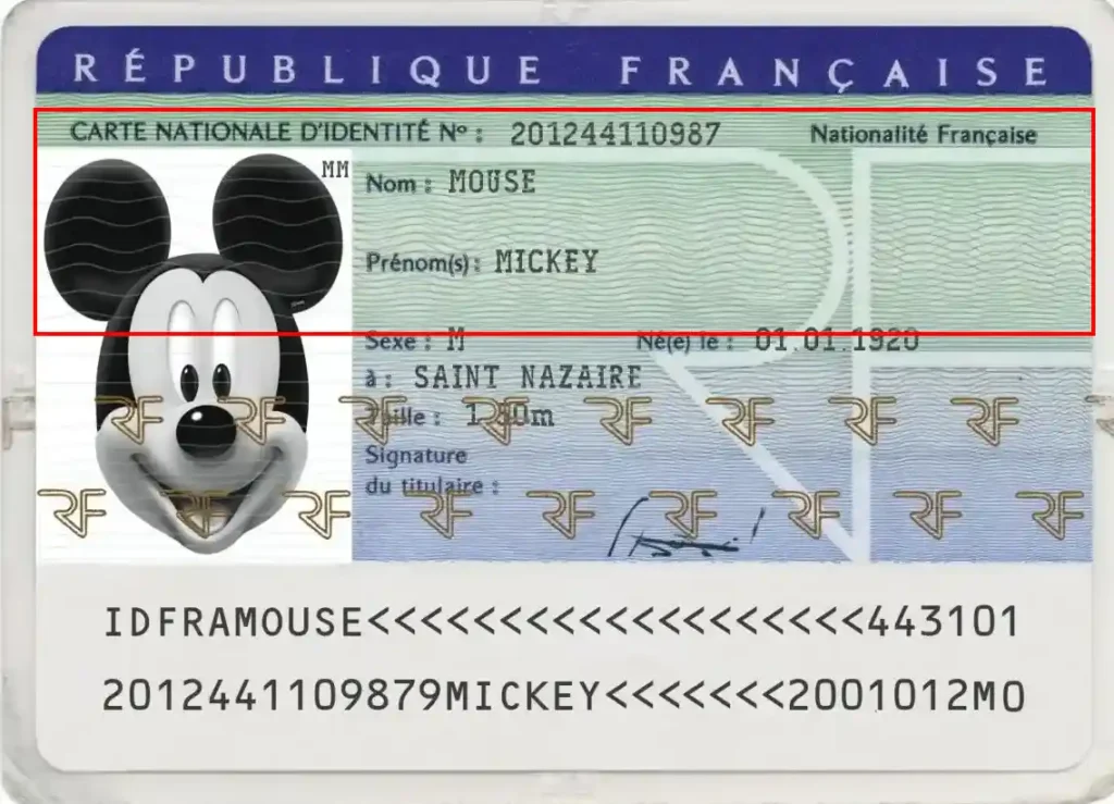 Check a French identity card, Marianne 1 watermarks Check a French identity card, Marianne 1 watermarks