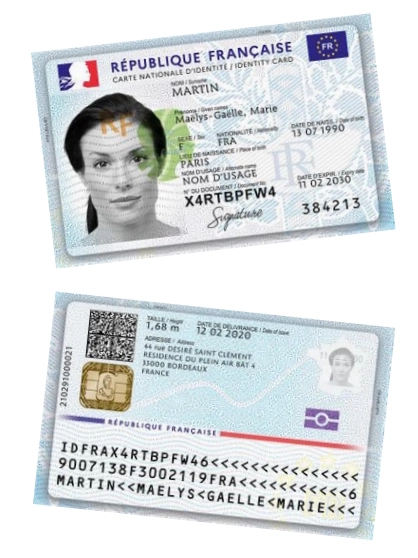 mrz strip biometric identity card