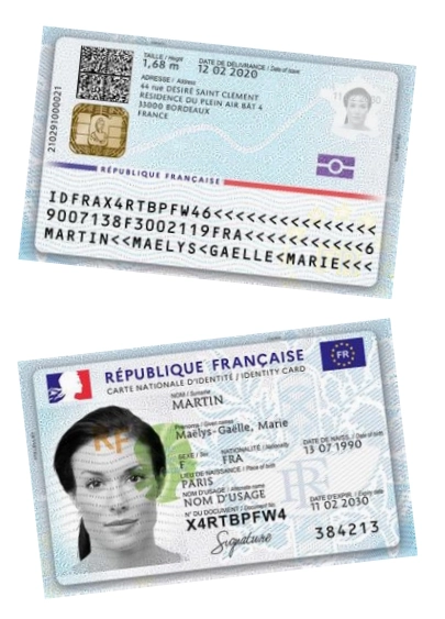 mrz strip biometric identity card