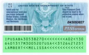 Vérification passport card américaine, validation MRZ