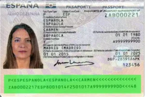 Verification of Spanish passport validity, MRZ validation