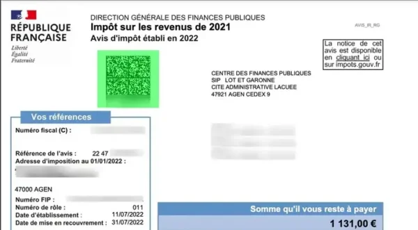 vérification avis d'imposition en ligne