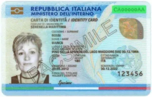 Verificación validez documento de identidad electrónico italiano CIE (Carta di Identità Elettronica), número de serie anverso