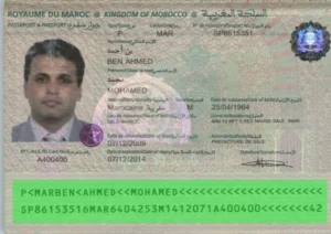 Vérification validité passeport marocain, validation MRZ