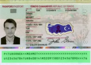 Verificación de validez del pasaporte turco, validación de la MRZ