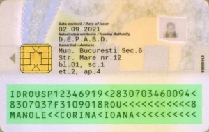 Überprüfung der Gültigkeit der rumänischen biometrischen Personalausweiskarte, MRZ Validierung