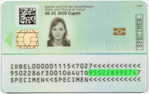Belgian eID identity card validity check, Belgian national register number NISS back