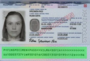 Verification of the validity of the Finnish passport, MRZ validation
