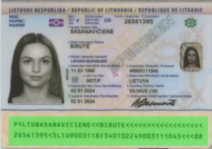 Verification of the validity of the Lithuanian passport, MRZ validation