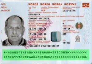 Verificación de la validez del pasaporte noruego, validación de la MRZ