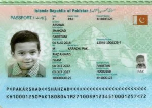 Vérification bande MRZ passeport pakistanais