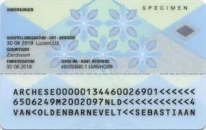 Verification of mrz strip swiss residence permit