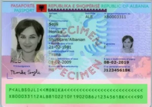 Albanian passport validity check, MRZ validation