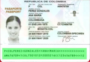 Verificación de validez del pasaporte colombiano, validación de la MRZ