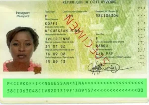 Ivorian passport validity check, MRZ validation