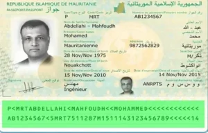 Mauritanian passport validity check, MRZ validation