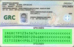 Greek residence permit validity check, MRZ validation