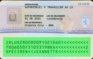 Luxembourg residence permit validity check, MRZ validation