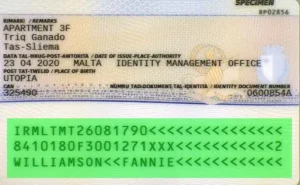 Maltese residence permit validity check, MRZ validation