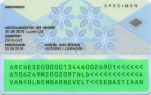 Vérification validité permis de séjour suisse, validation MRZ