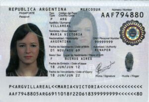 MRZ strip verification Argentine passport