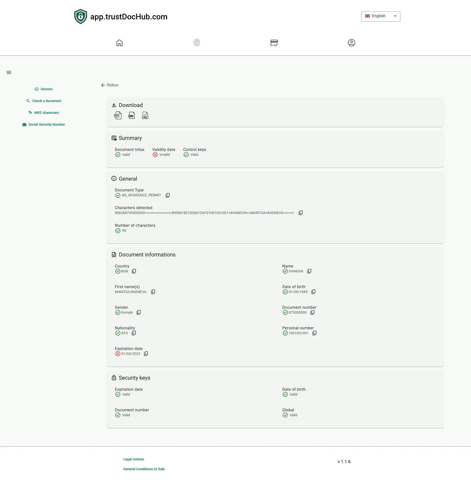 Web application identity dashboard