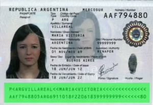 Argentine passport validity check, MRZ validation