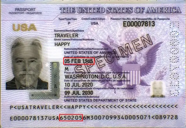 Verifique el pasaporte estadounidense y la fecha de nacimiento Verifique el pasaporte estadounidense y la fecha de nacimiento