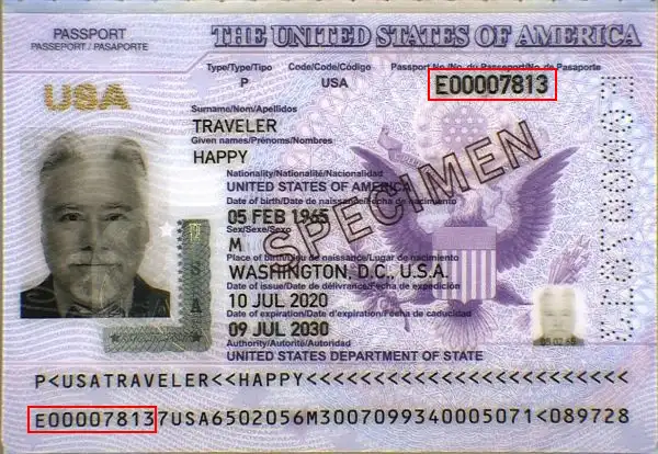 Verifique el pasaporte estadounidense, el número de pasaporte Verifique el pasaporte estadounidense, el número de pasaporte