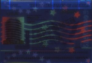 Verify a US passport, ultraviolet page 2