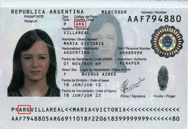 Verify an Argentine passport online, country