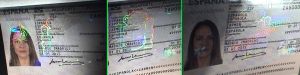 Verificar un pasaporte español, película de seguridad