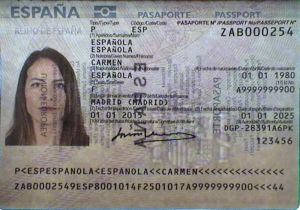 Verificar un pasaporte español, marca de agua
