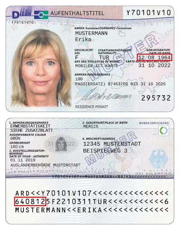 Vérifier un titre de séjour allemand, date de naissance Vérifier un titre de séjour allemand, date de naissance