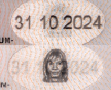 Vérifier un titre de séjour allemand, image laser changeante Vérifier un titre de séjour allemand, image laser changeante