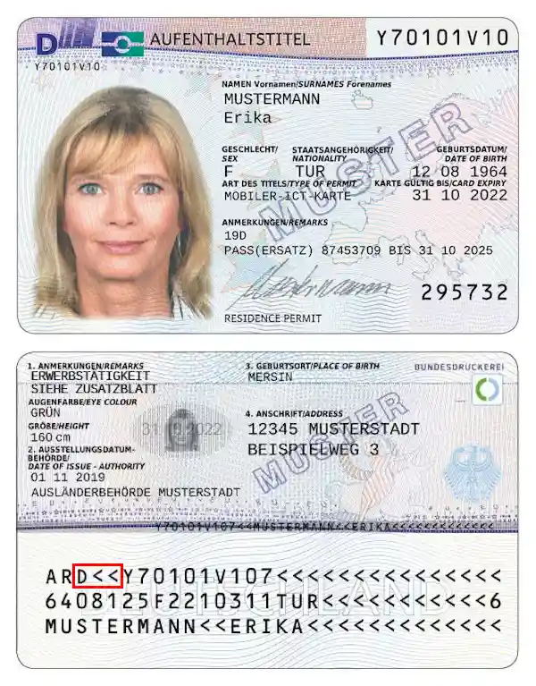 Vérifier un titre de séjour allemand, pays émetteur Vérifier un titre de séjour allemand, pays émetteur