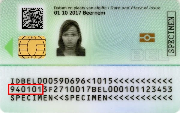 Consultar un documento de identidad belga en línea, fecha de nacimiento al revés Consultar un documento de identidad belga en línea, fecha de nacimiento al revés