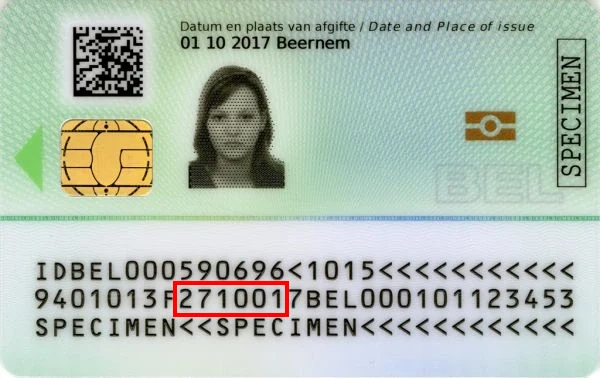 Verify a Belgian identity card online, expiration date back Verify a Belgian identity card online, expiration date back