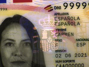 Vérifier une carte d'identité espagnole, kinégramme Vérifier une carte d'identité espagnole, kinégramme