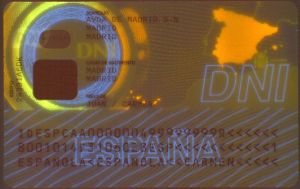 Vérifier une carte d'identité espagnole, ultraviolets verso Vérifier une carte d'identité espagnole, ultraviolets verso