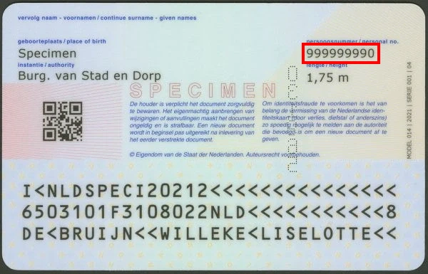 Consultar un documento de identidad holandés en línea con el número personal Consultar un documento de identidad holandés en línea con el número personal