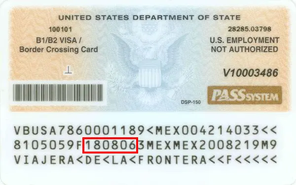 Verifique la fecha de vencimiento de una tarjeta de cruce fronterizo de EE. UU. Verifique la fecha de vencimiento de una tarjeta de cruce fronterizo de EE. UU.