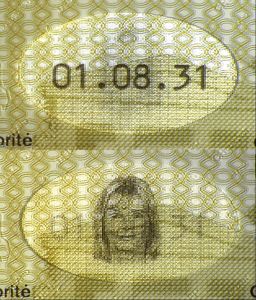 Consulte un documento de identidad alemán, marca ópticamente variable Consulte un documento de identidad alemán, marca ópticamente variable